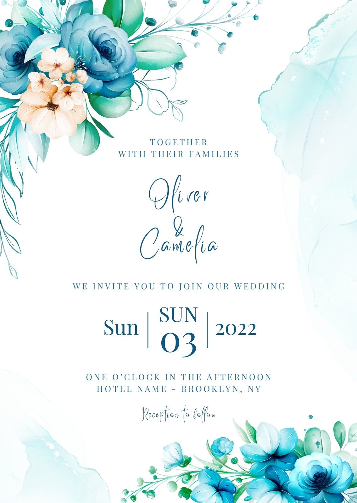 Invitations Paper Invitations DIY Wedding Invite Floral Wedding 