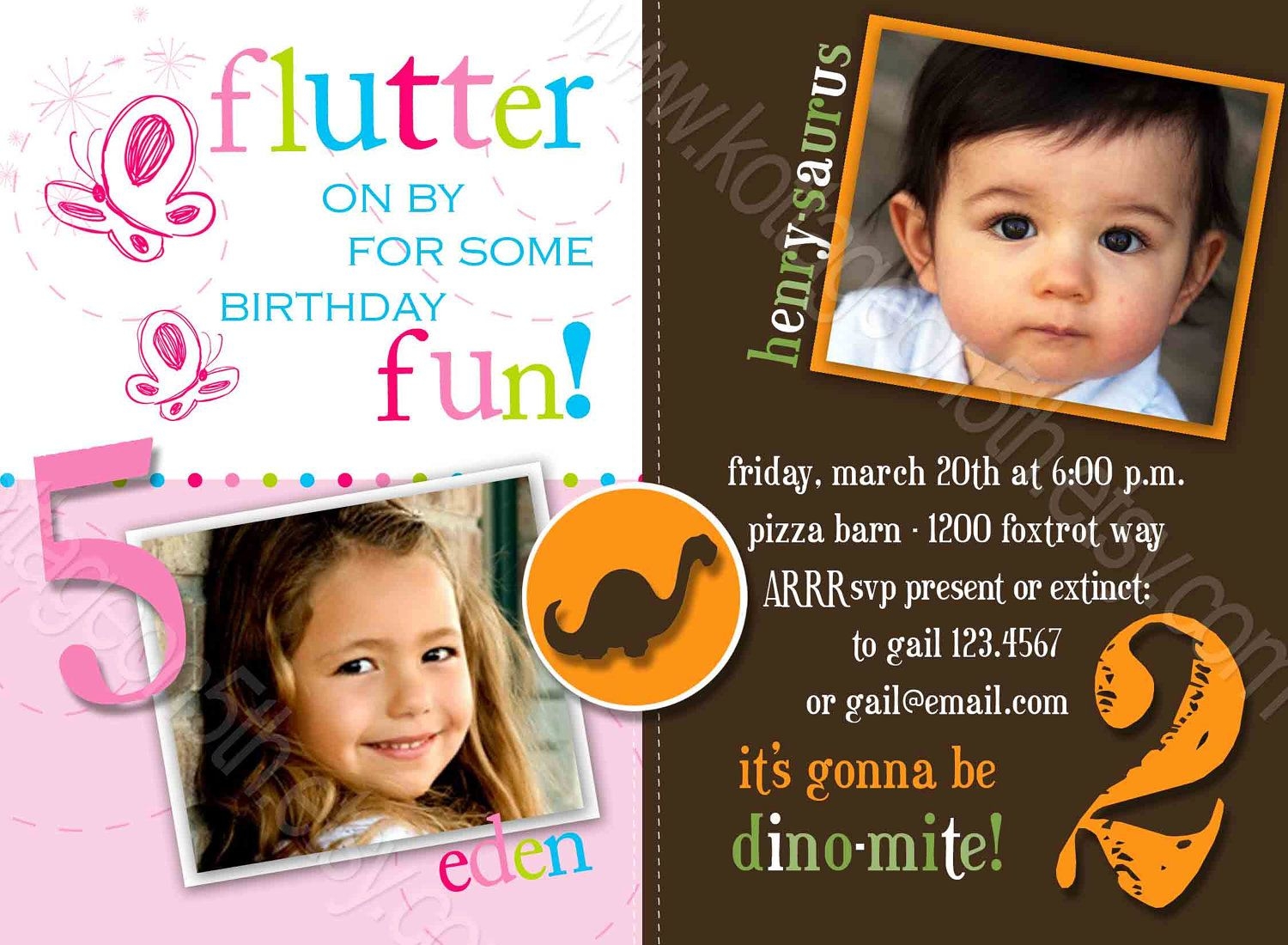 Joint Birthday Party Invitations Templates Free Dev onallcylinders