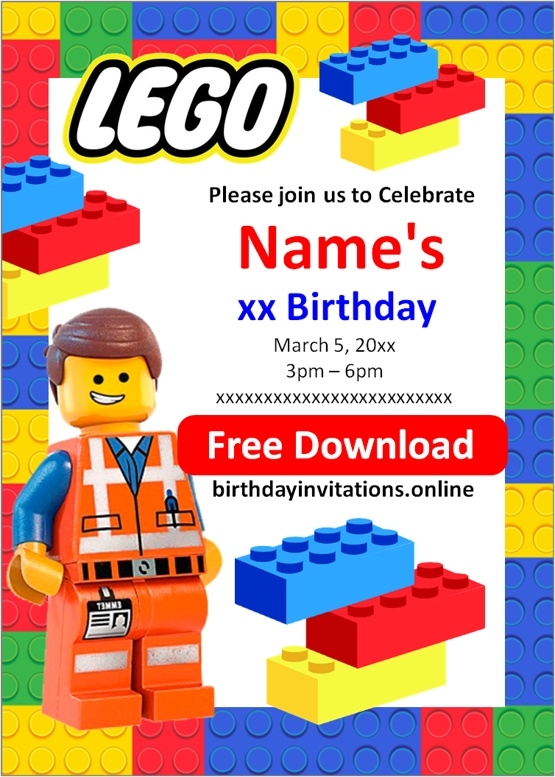 LEGO Birthday Invitations Birthday Invitations