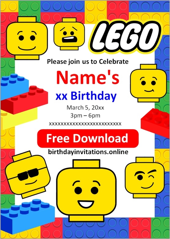LEGO Birthday Invitations Birthday Invitations