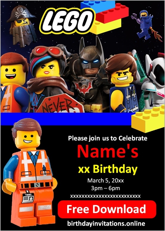 LEGO Birthday Invitations Birthday Invitations