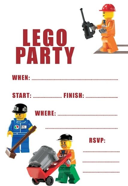 Lego Invitations Templates