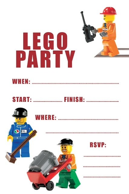 Lego Invitations Templates
