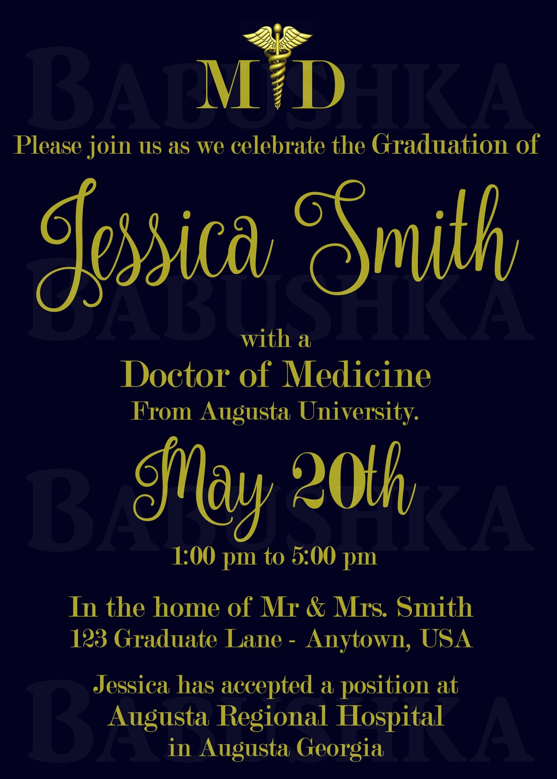 Md Graduation Invitation Card Template