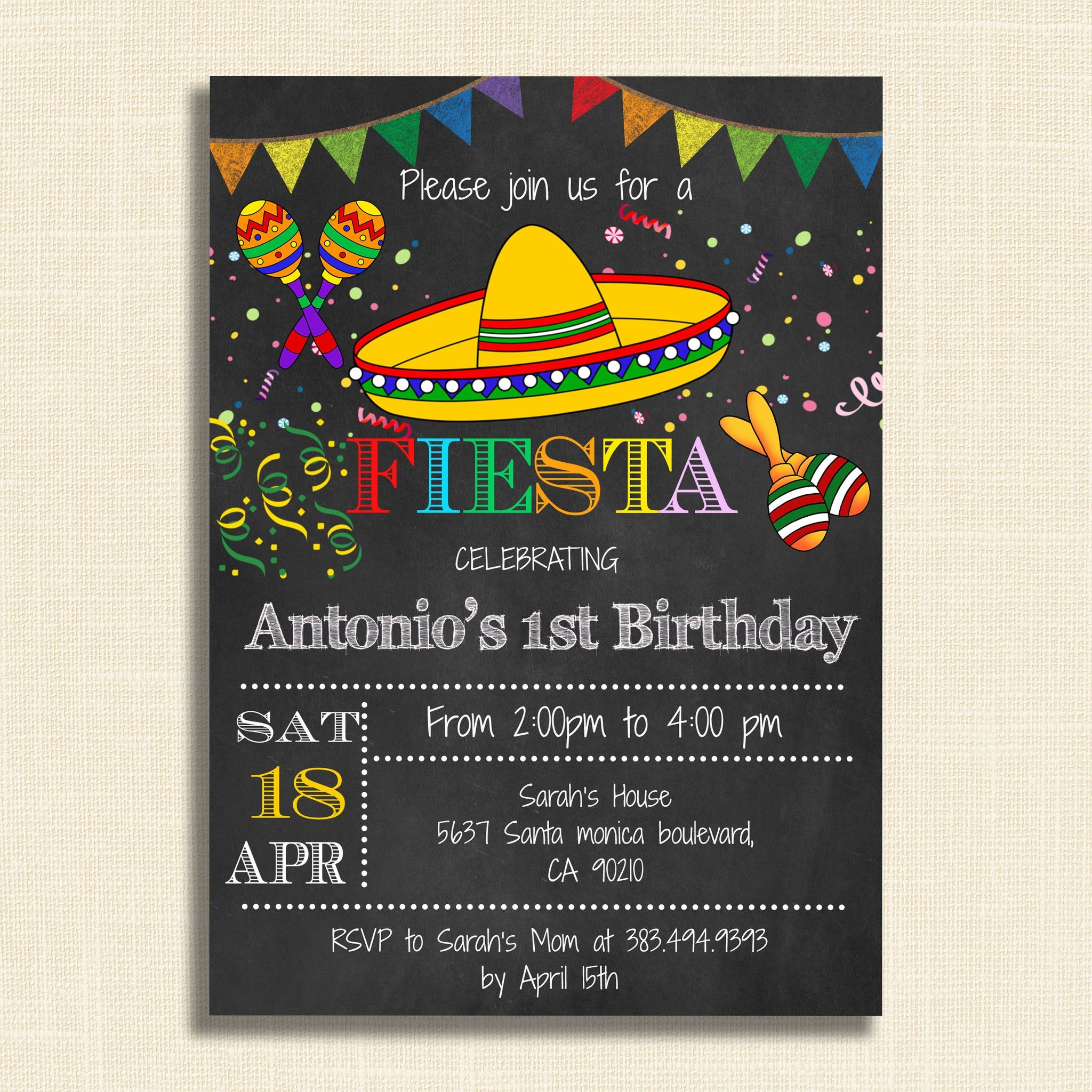 Mexican Theme Invitation Template Social Media Template