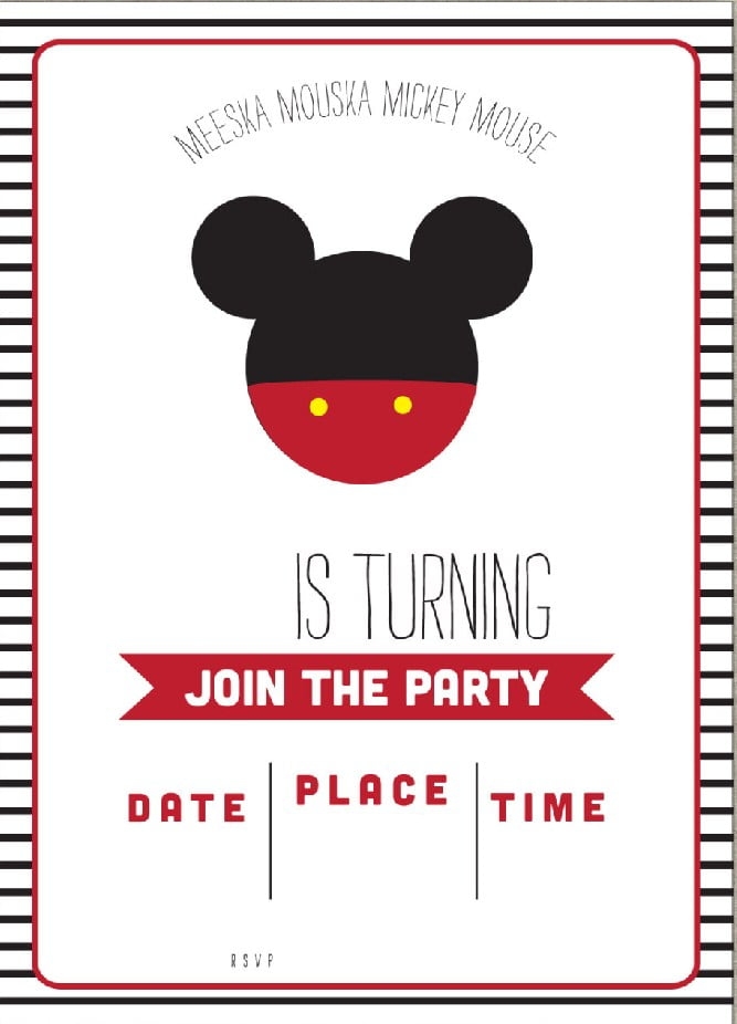 Mickey Mouse Invitation Template