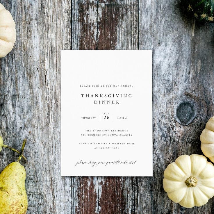 Minimalist Thanksgiving Dinner Invitation Template Download Modern Minimalist Thanksgiving Dinner Invitation Template Download Modern