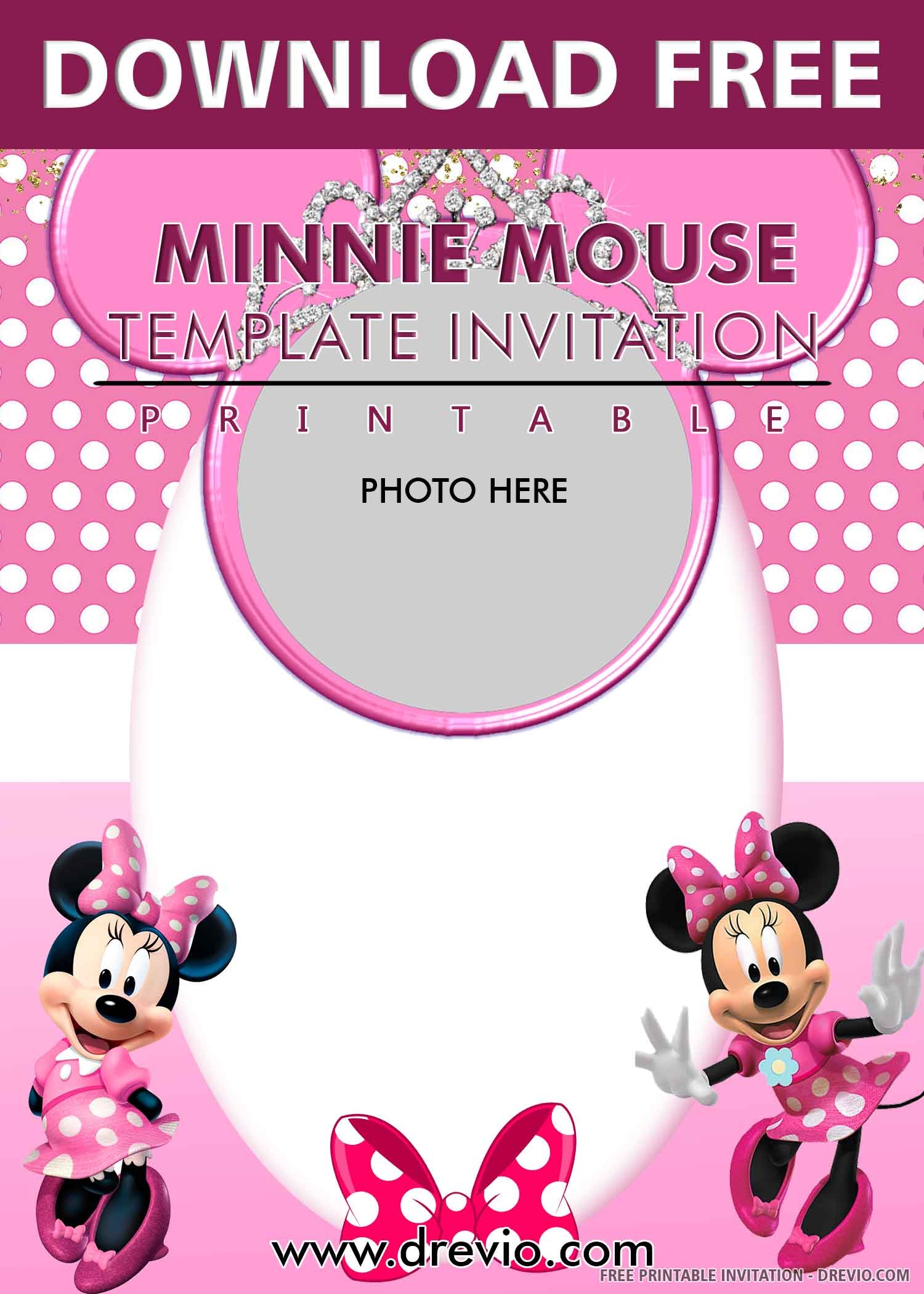 Minnie Mouse Birthday Invitation Template