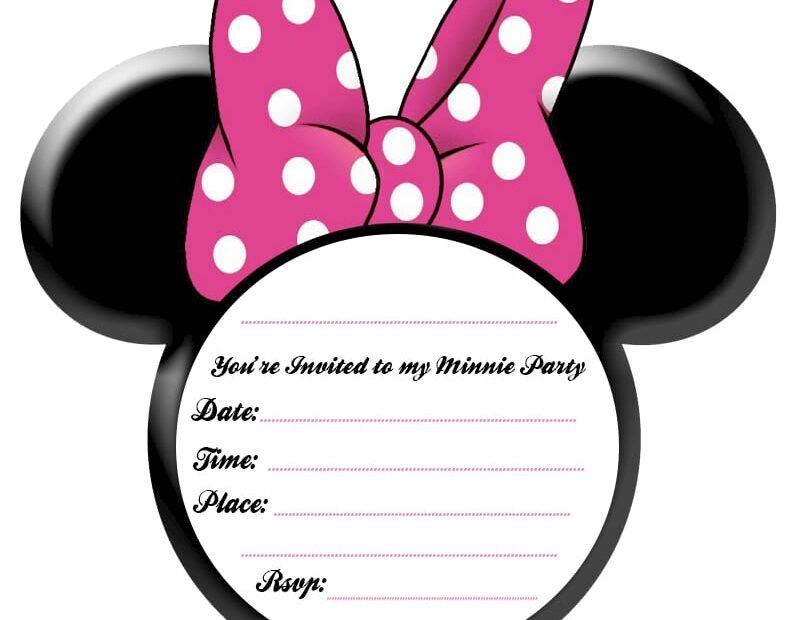 Minnie Mouse Blank Invitation Template