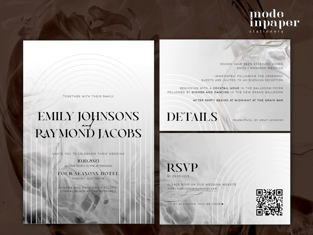 Modern Abstract Wedding Invitation Template