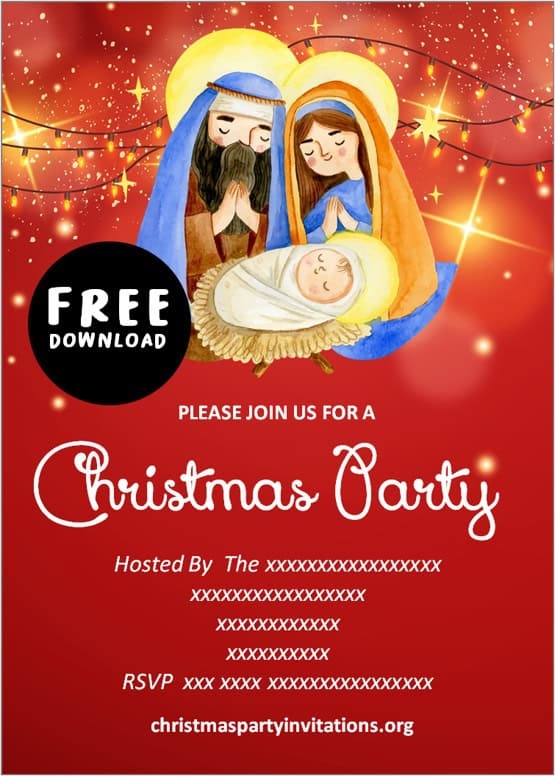 Nativity Invitations Templates Free Christmas Invitations