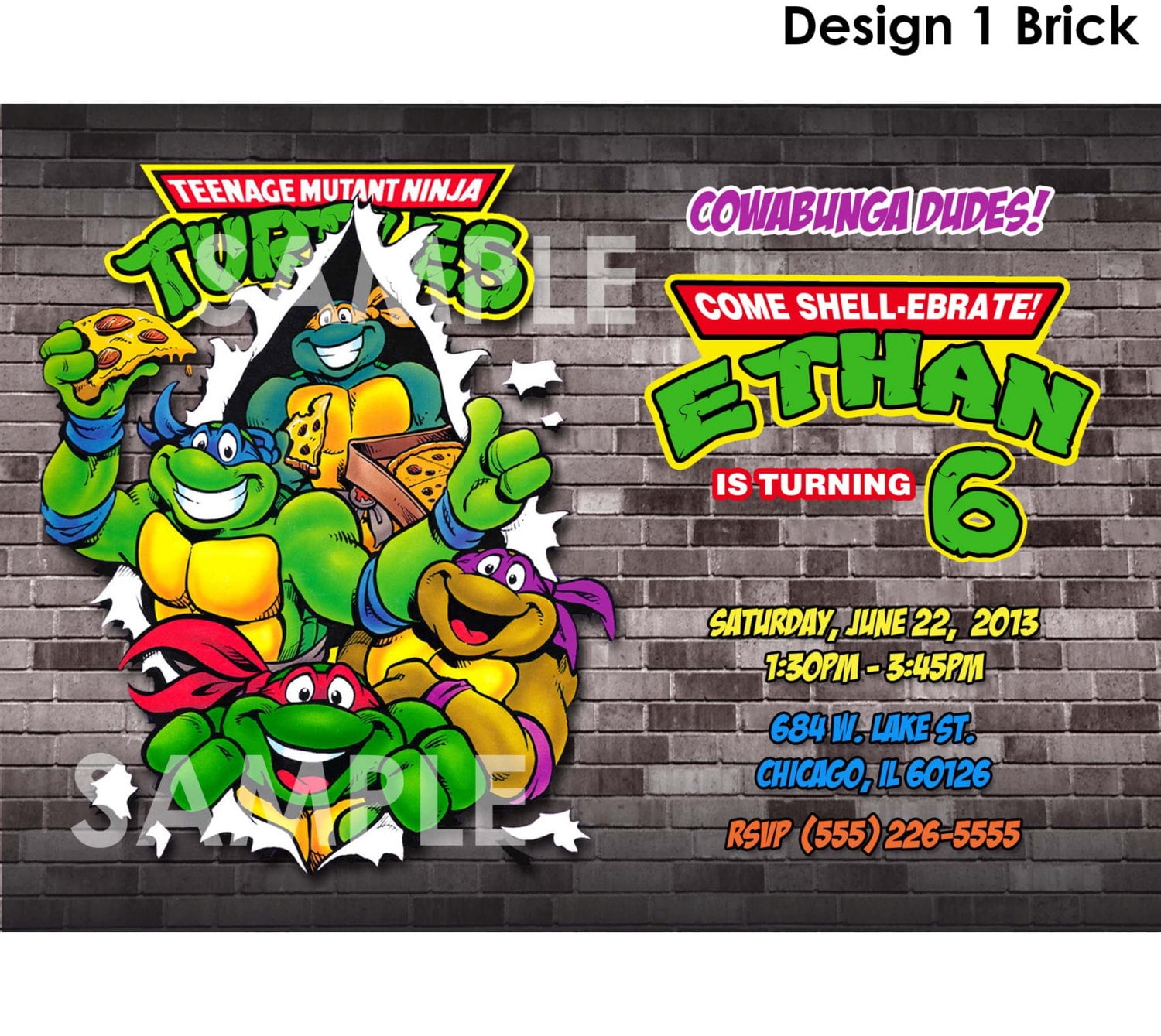 Ninja Turtle Invitation Template