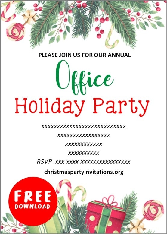 Office Christmas Party Invitations Templates Christmas Invitations