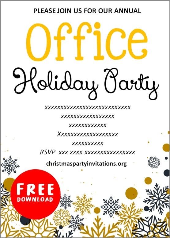Office Christmas Party Invitations Templates