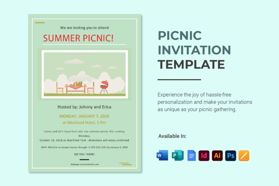 Office Picnic Invitation Template In Word Publisher PSD Illustrator