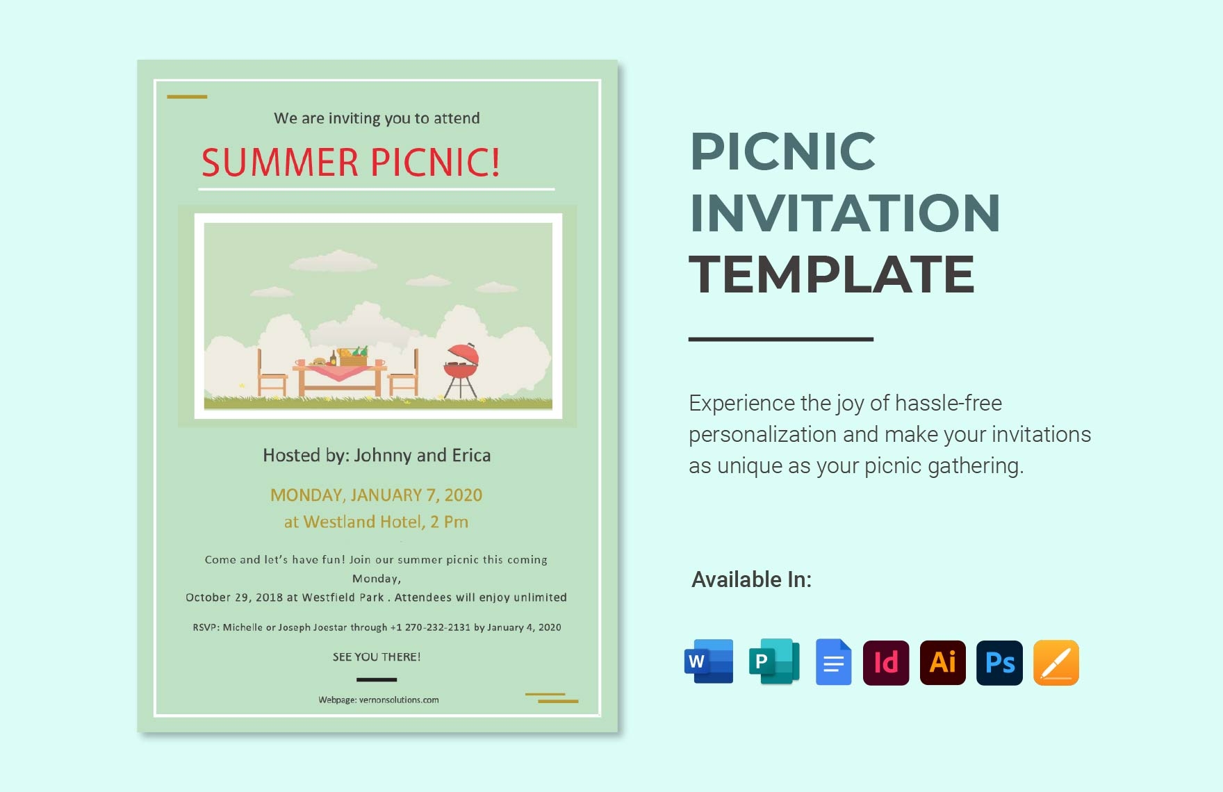 Office Picnic Invitation Template In Word Publisher PSD Illustrator 