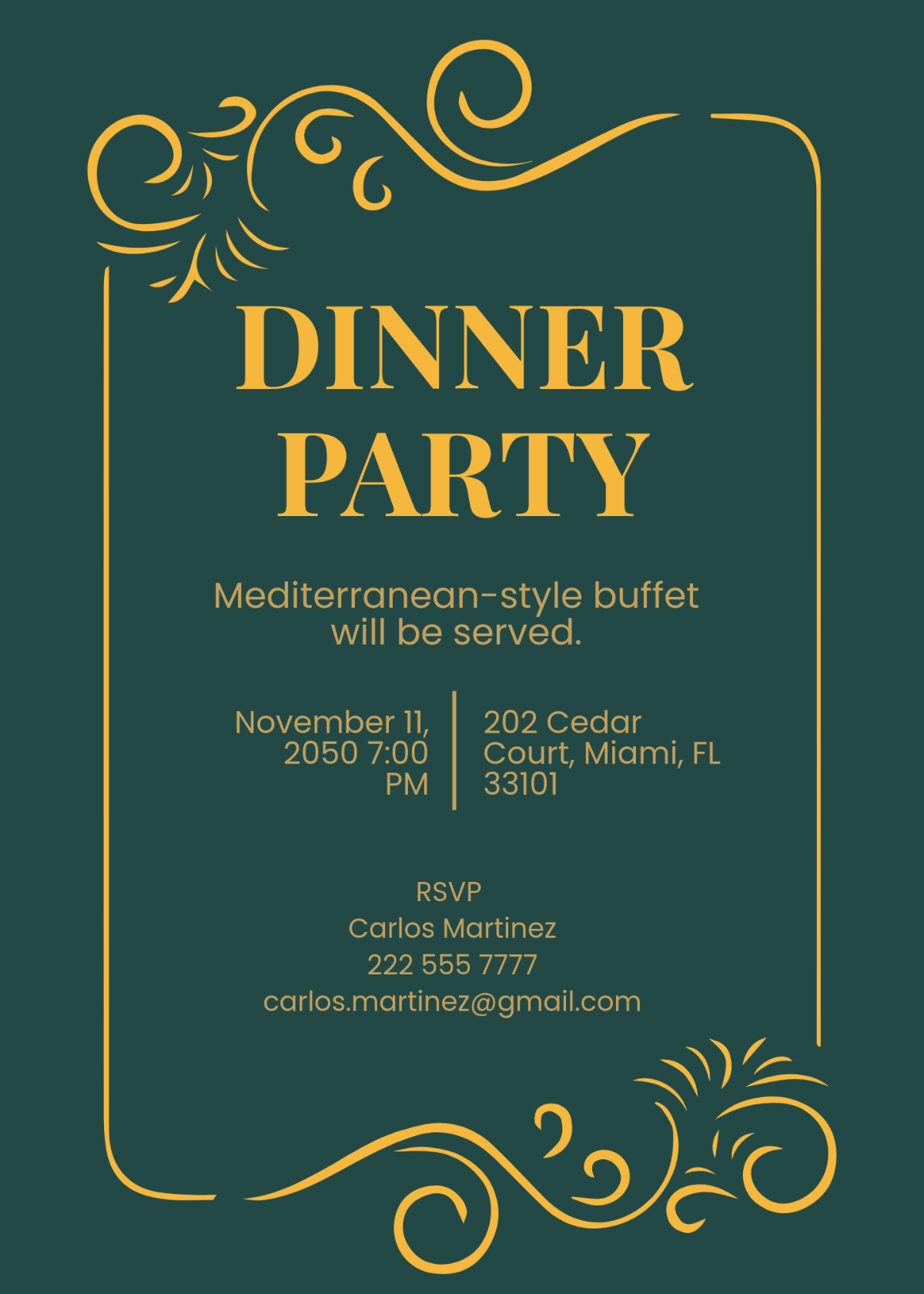 Official Dinner Invitation Card Template Google Docs Infoupdate