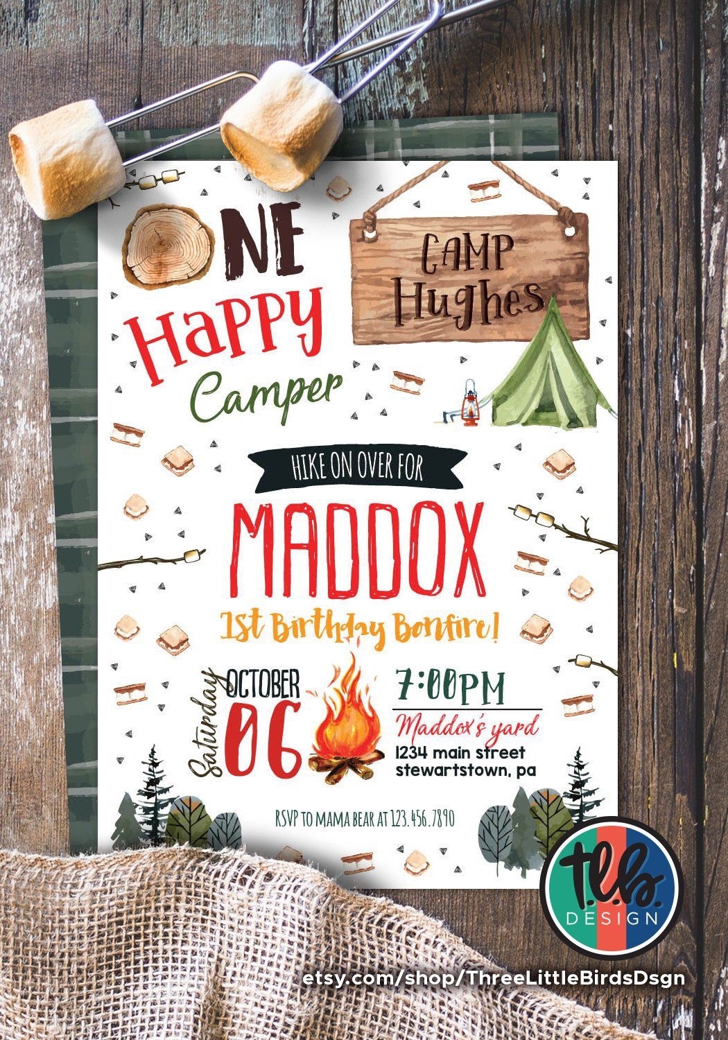One Happy Camper Birthday Invitation Template Free Dev onallcylinders