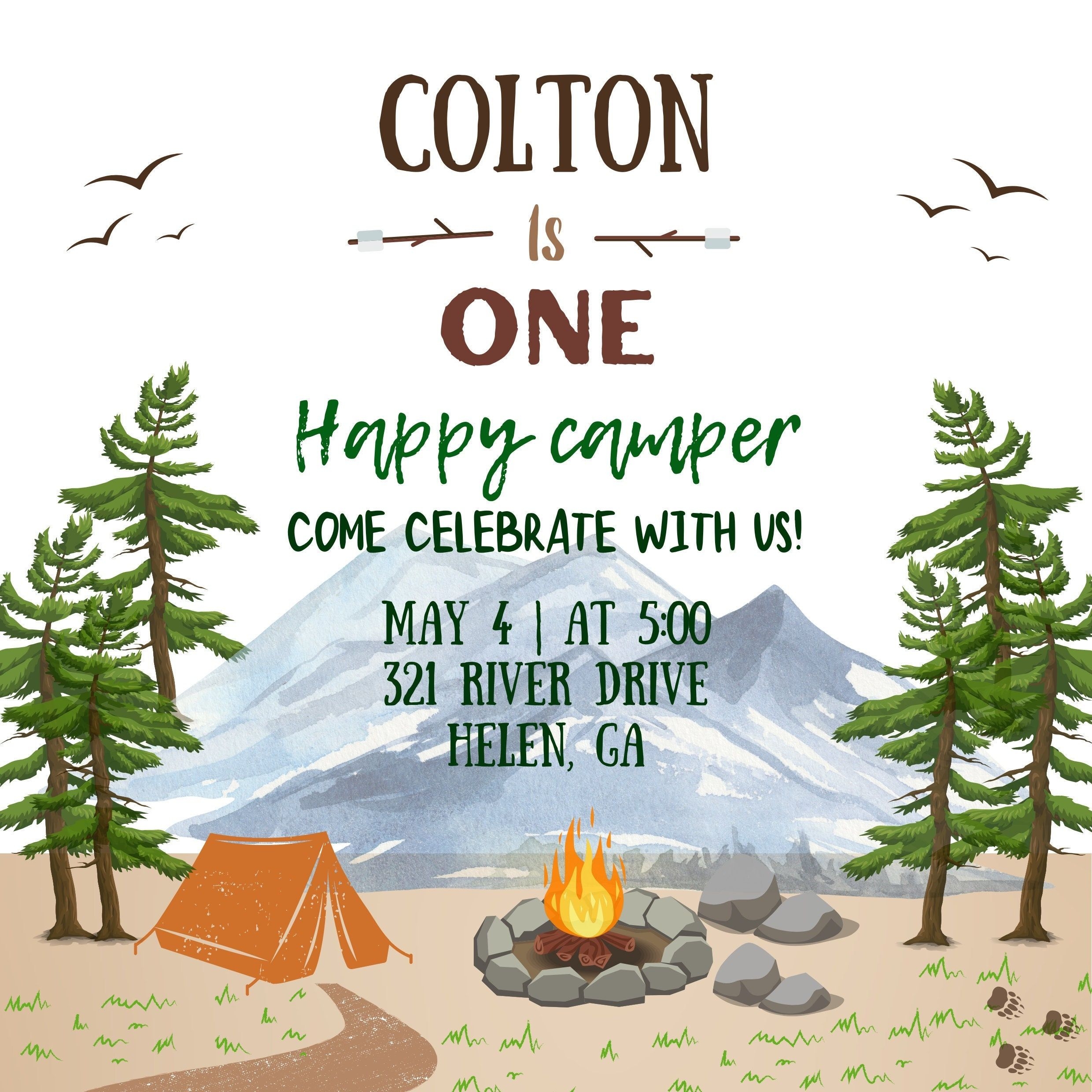 One Happy Camper Birthday Invitation Template Free Dev onallcylinders
