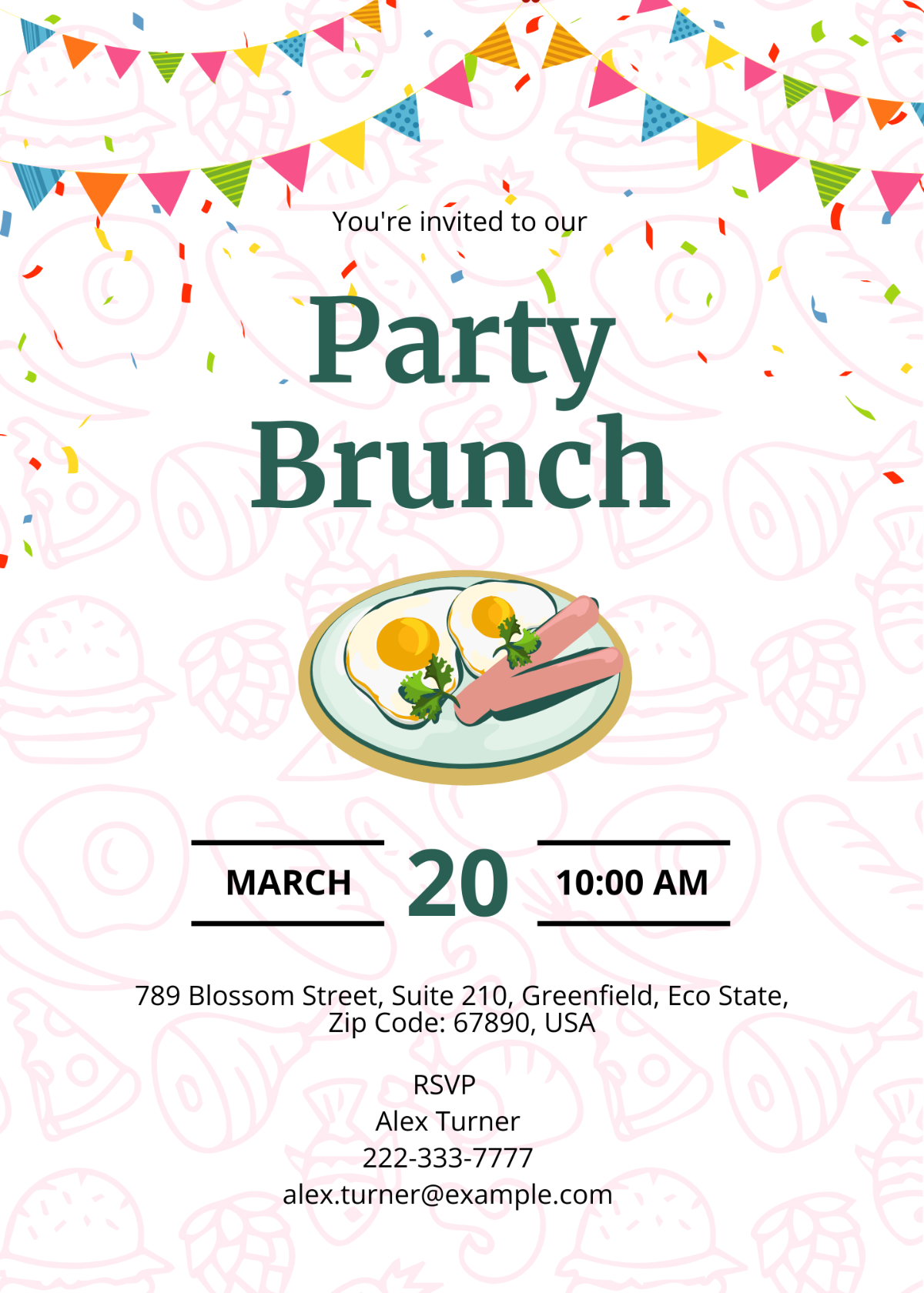 Page 2 Free Brunch Invitation Templates Editable And Printable