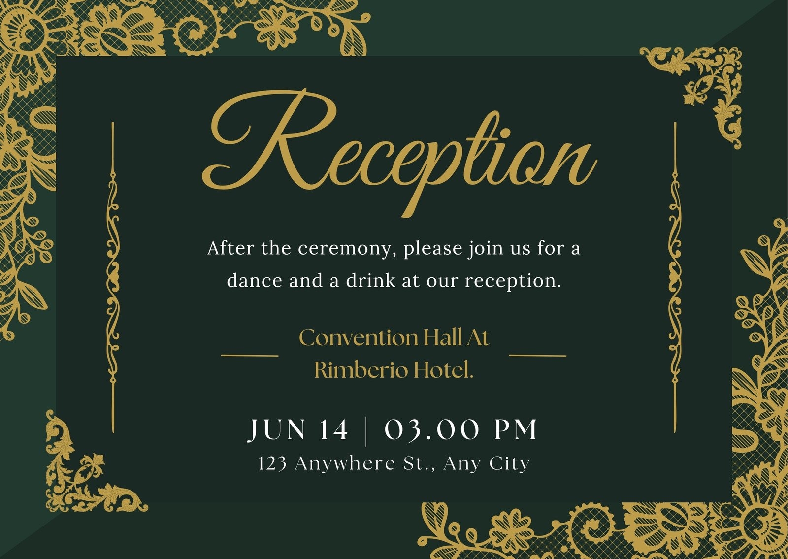 Page 2 Free Custom Printable Wedding Reception Card Templates Canva