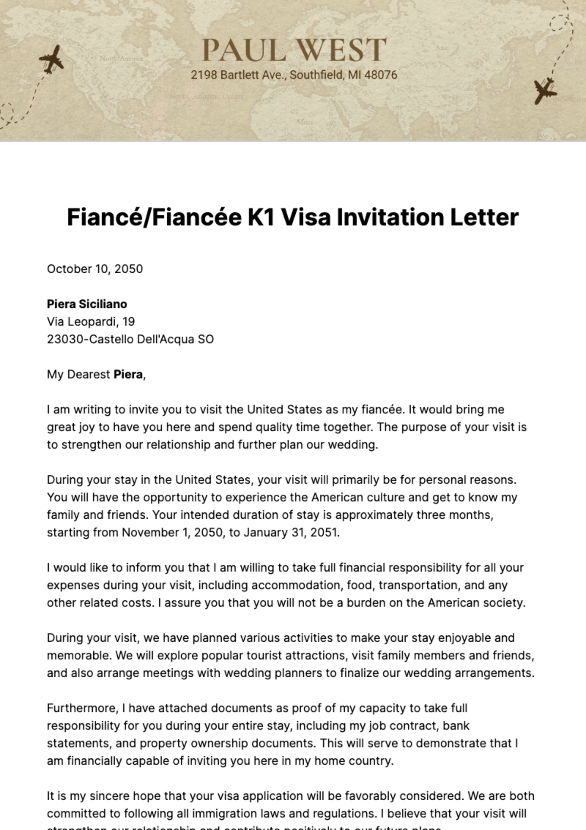 Page 2 FREE Visa Invitation Letter Templates Examples Edit Online 