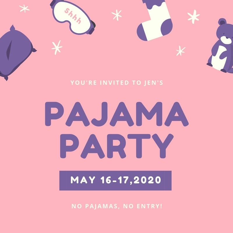 Pajama Party Invitation Template