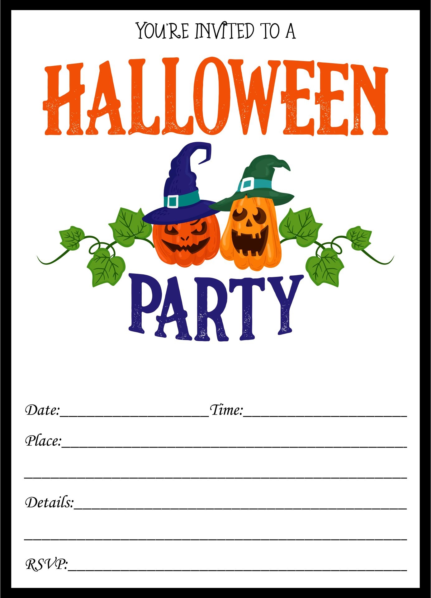Paper Halloween Invitations 15 Free PDF Printables Printablee