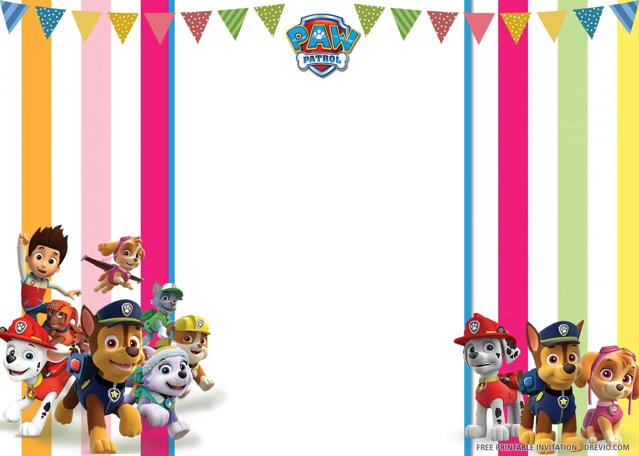 Paw Patrol Free Printable Invitation Template Printable Templates