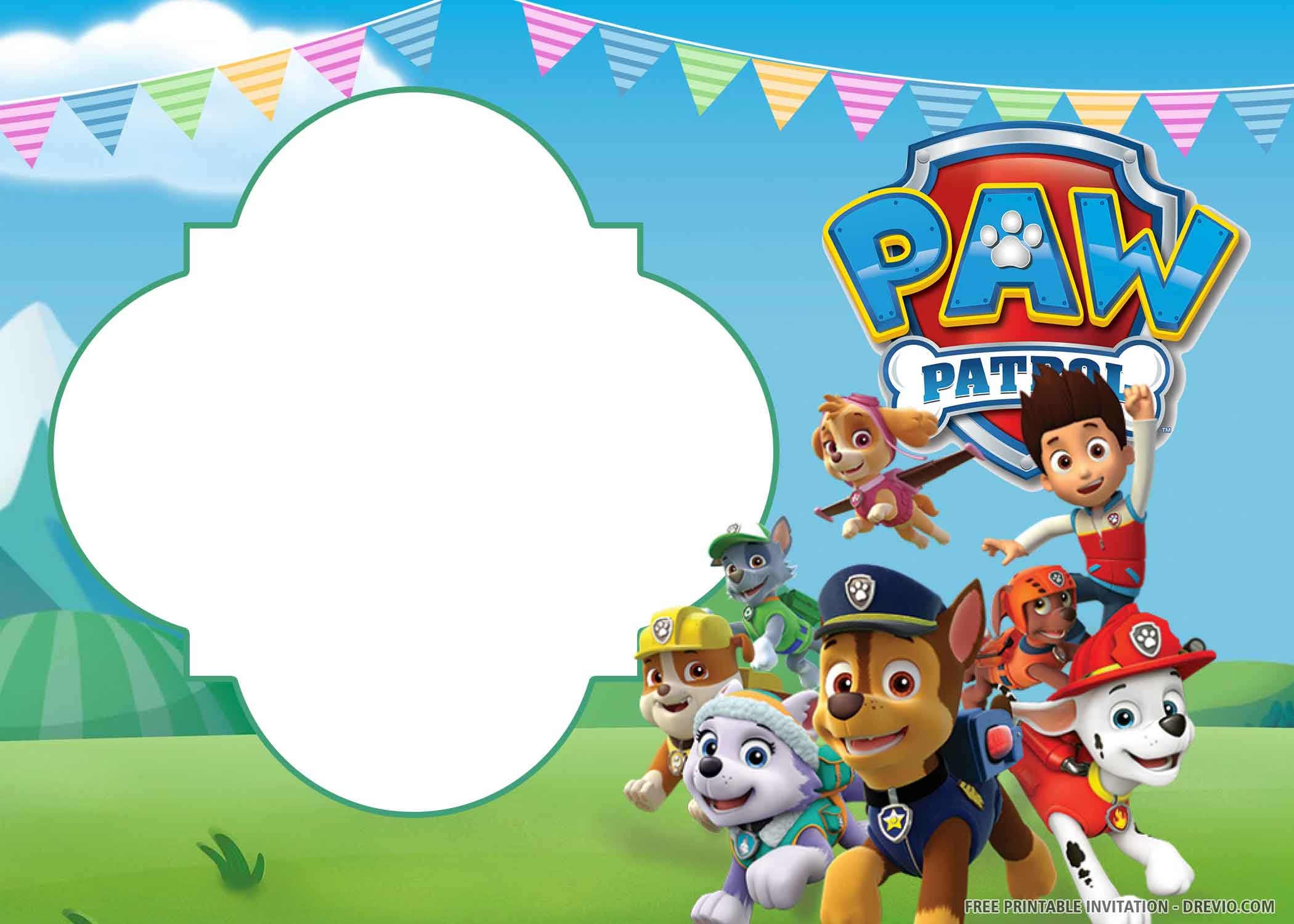 Paw Patrol Invite Template