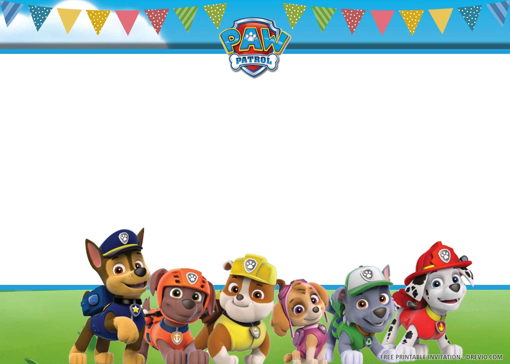 Paw Patrol Template Invitation