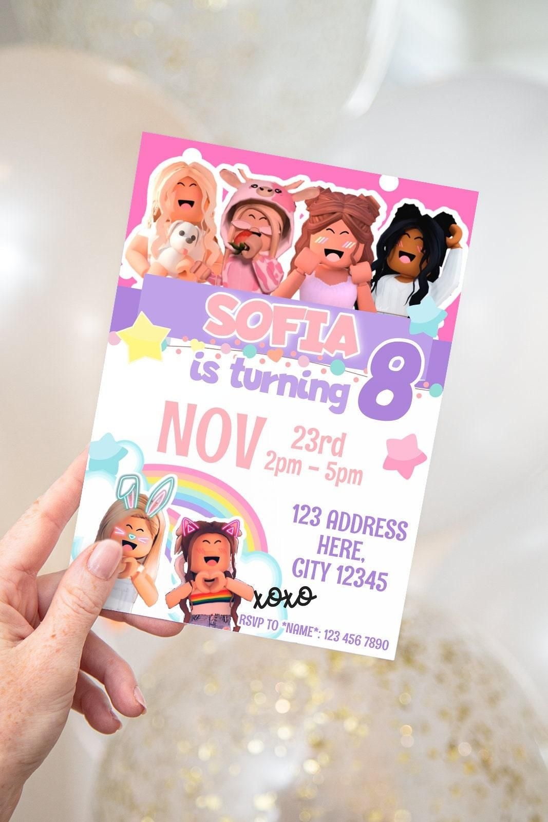 Perfect Roblox Birthday Invite Girl Invitations Birthday Template 