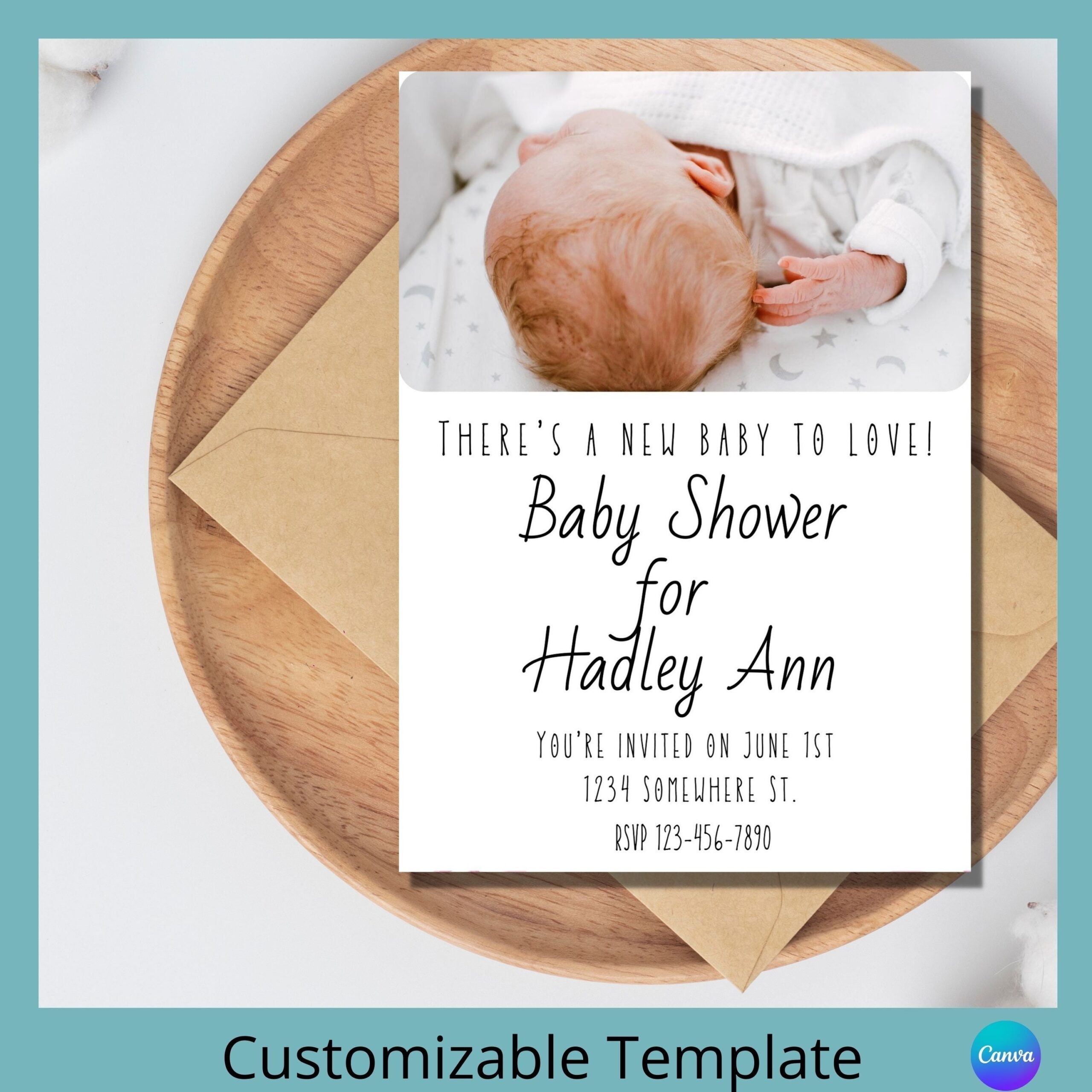 Photo Baby Shower Invitation DIY Baby Shower Invitation Printable 