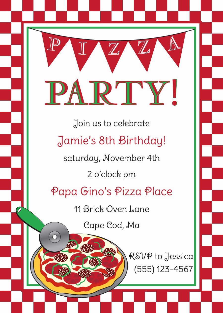 Pizza Party Invitation Template Free Template