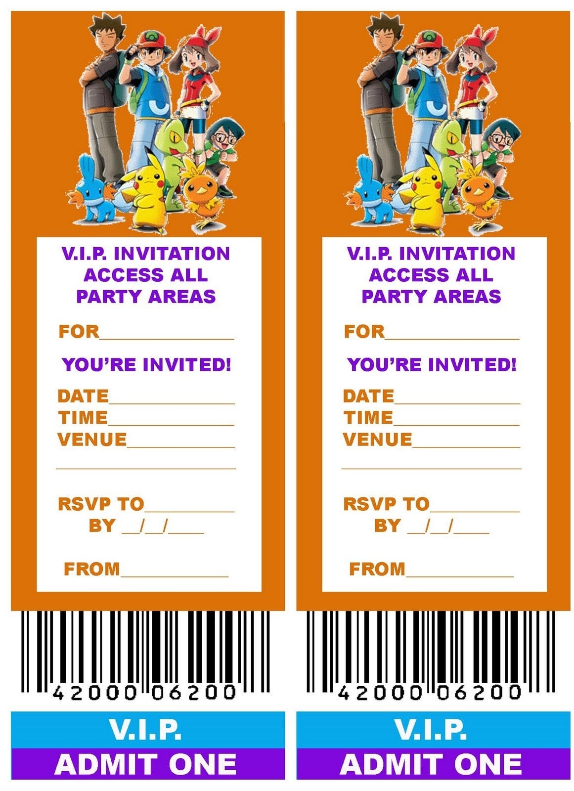 Pokemon Birthday Invitations Printable