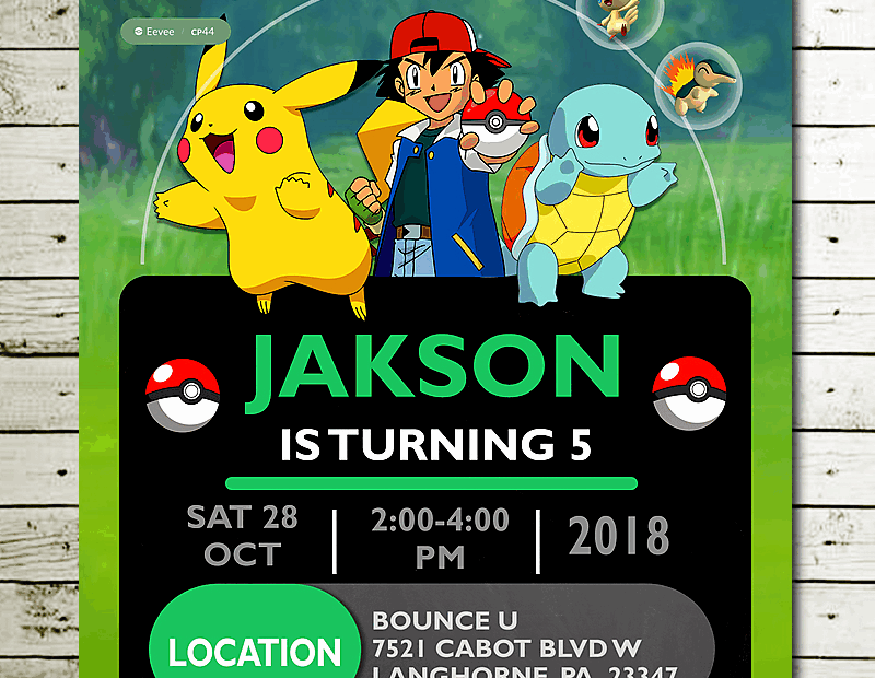 Pokemon Invitation Pokemon Party Pokemon Birthday My Son Birthday