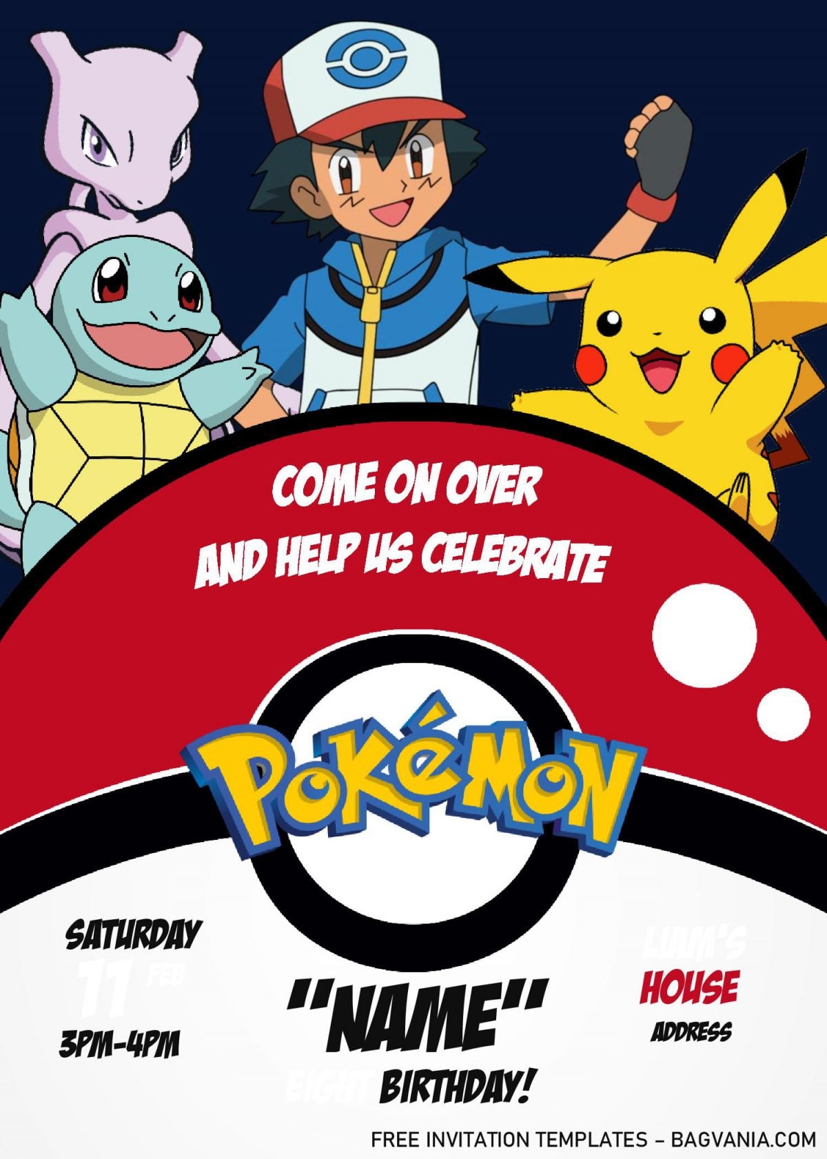 Pokemon Party Invitation Template