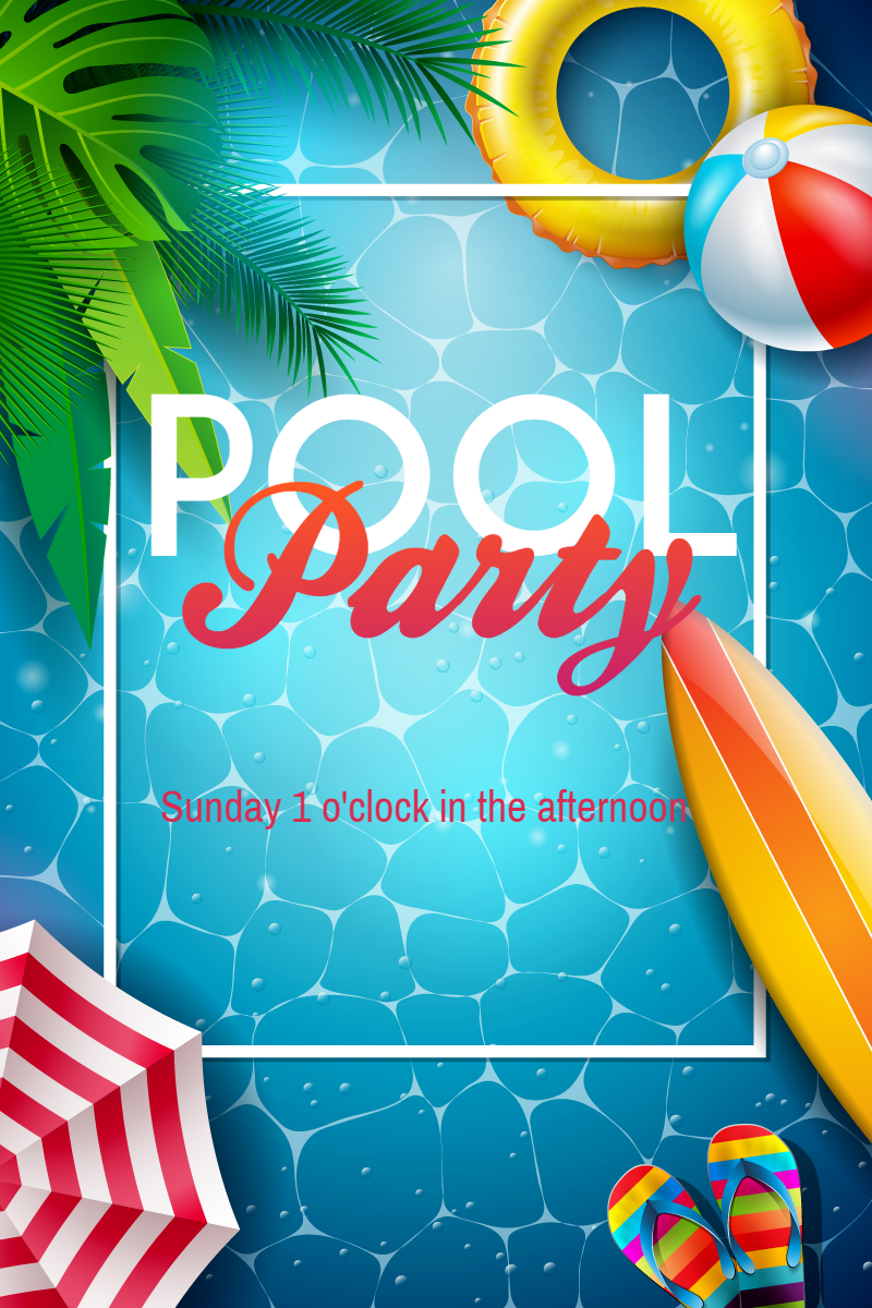 Pool Party Invitation Free Template Image To U