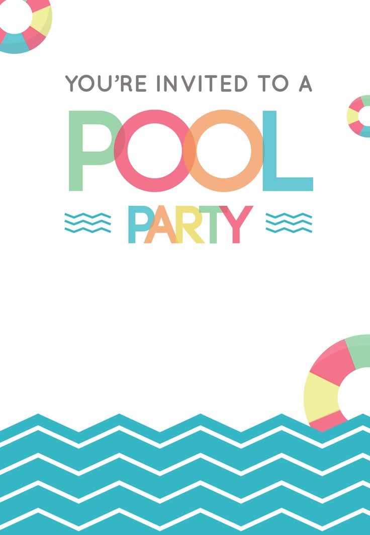 Pool Party Invite Free Template