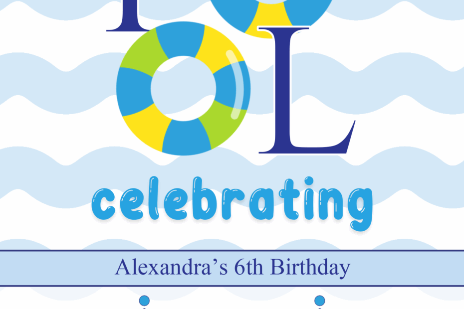 Pool Party Invite Template Free Printable Word Searches