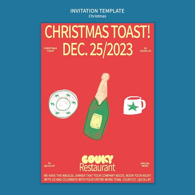 Premium PSD Christmas Celebration Invitation Template