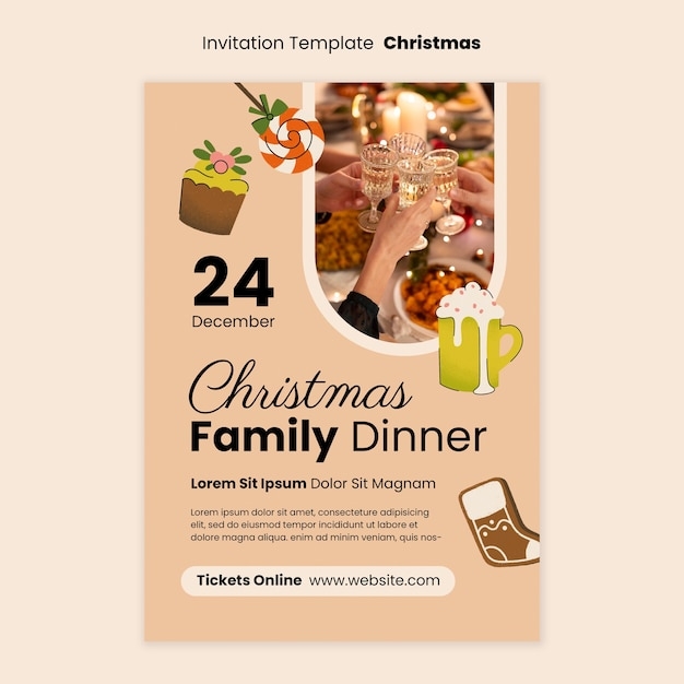 Premium PSD Christmas Celebration Invitation Template