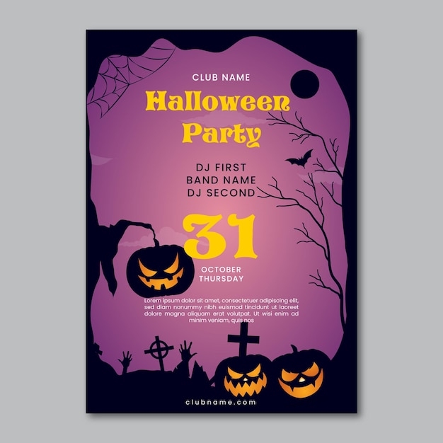 Premium Vector Halloween Party Invitation Template