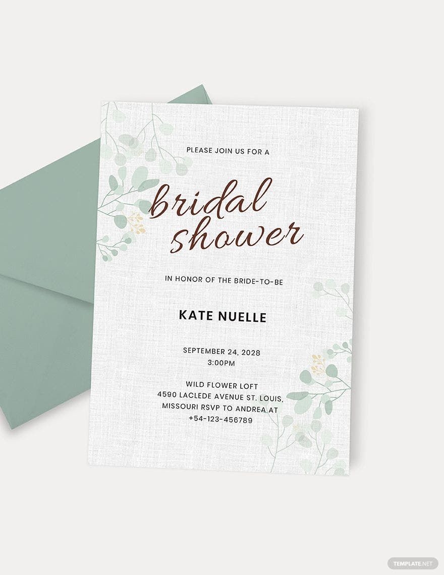 Printable Bridal Shower Invitation Template In Word PSD Pages 