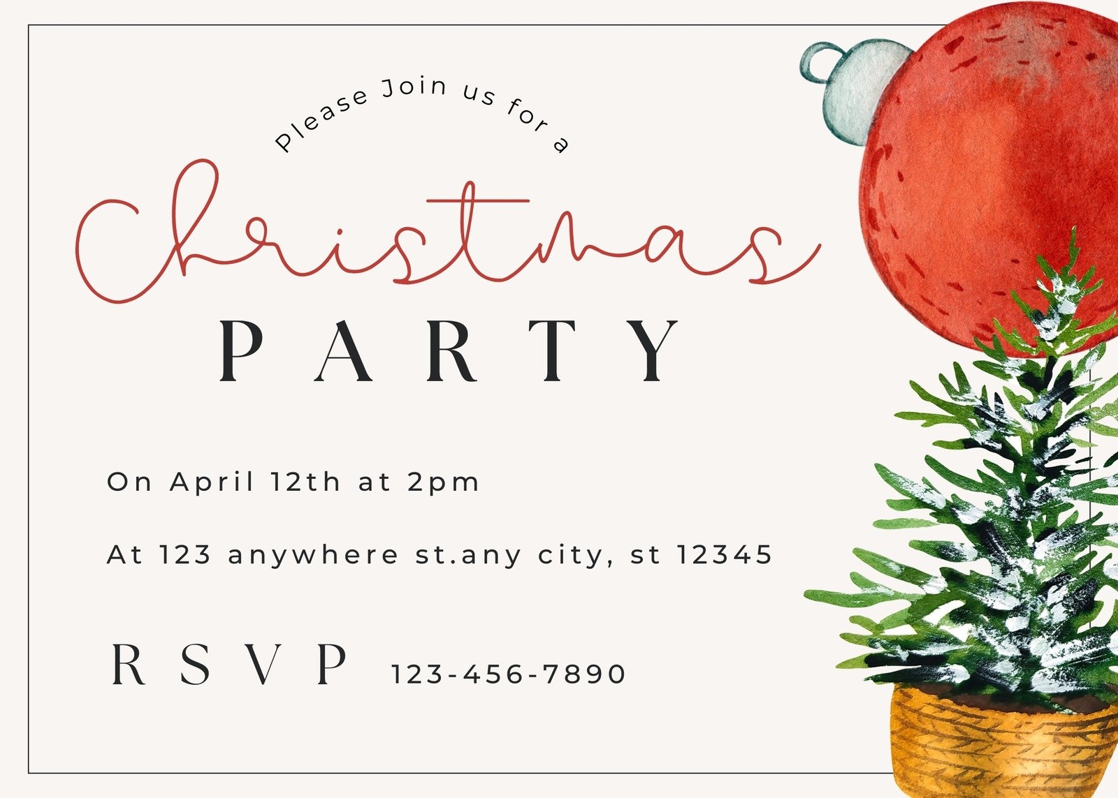 Printable Christmas Party Invitations Printable Free Templates