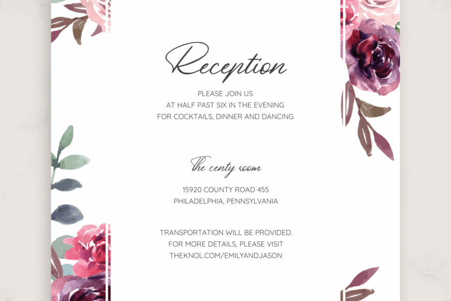 Printable Floral Wedding Invitations Free Printable Wedding
