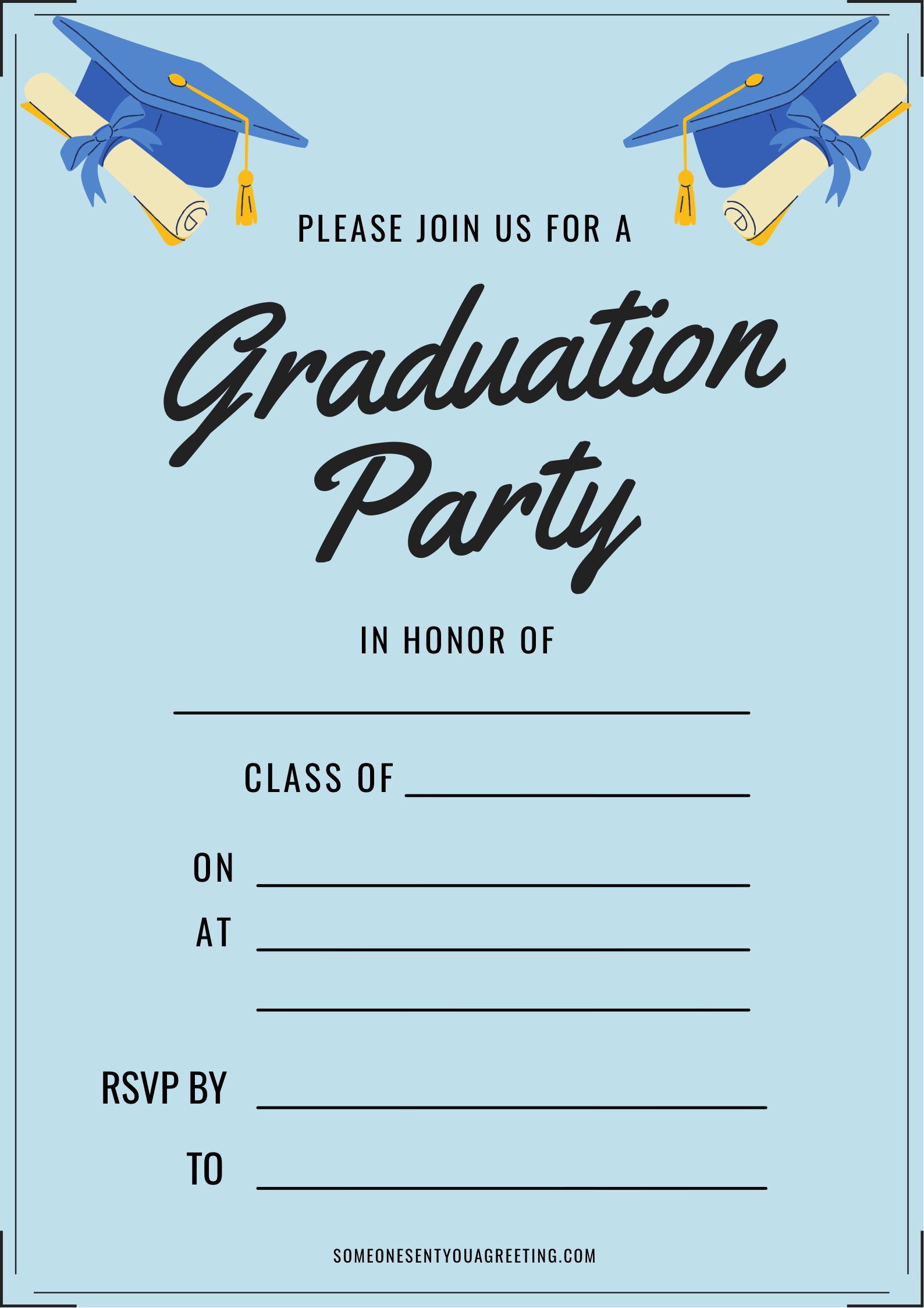 Printable Graduation Invitation Printable Calendar New Years