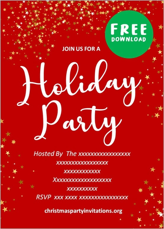 Printable Holiday Party Invitation Template