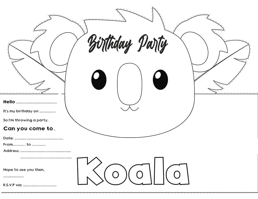 Printable Koala Birthday Invitations Free Download And Print For You 