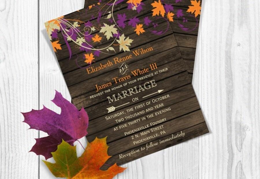 PRINTABLE Wedding Invitation Template Fall Wedding Invitations Rustic